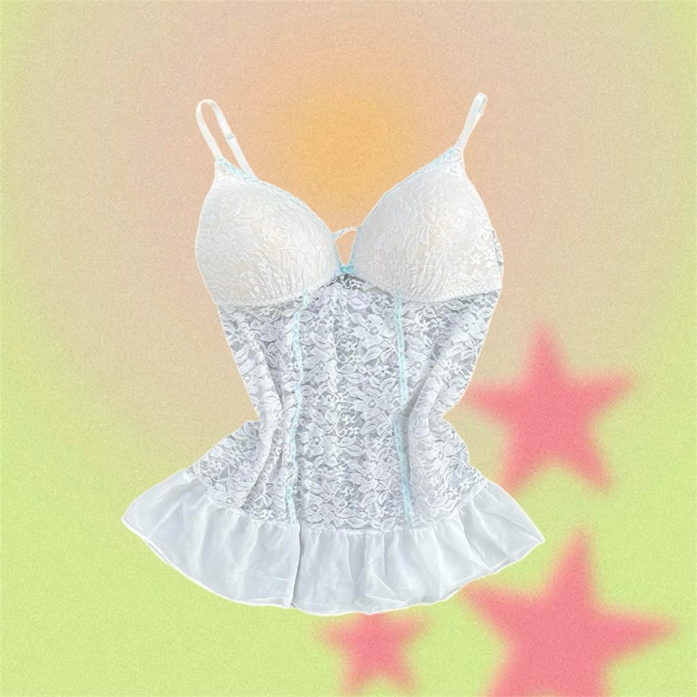 Elegant White Lace Chemise